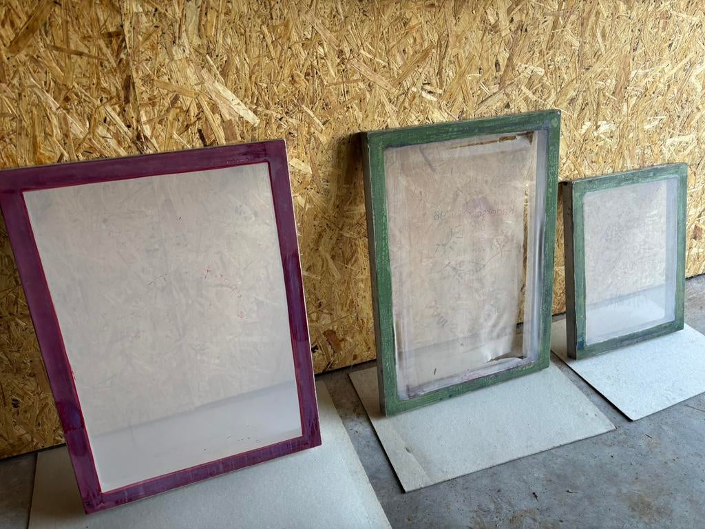 Zeefdrukraam met zeefdruktafel incl scharnier en klem., Ophalen, Gebruikt, Meerdere media