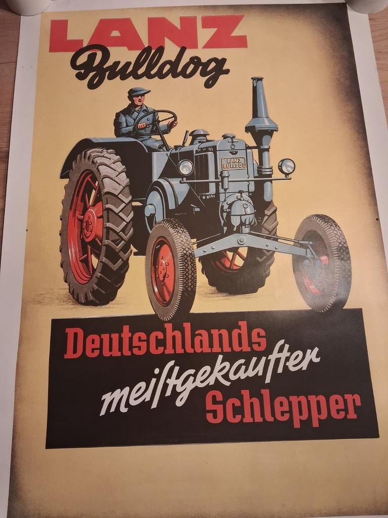 Lanz bulldog poster, Ophalen of Verzenden, Zo goed als nieuw, Reclamebord