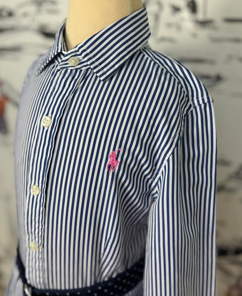 Ralph Lauren gestreepte overhemdjurk maat 7, Ralph Lauren, Jurk of Rok, Ralph Lauren EU, Verzenden