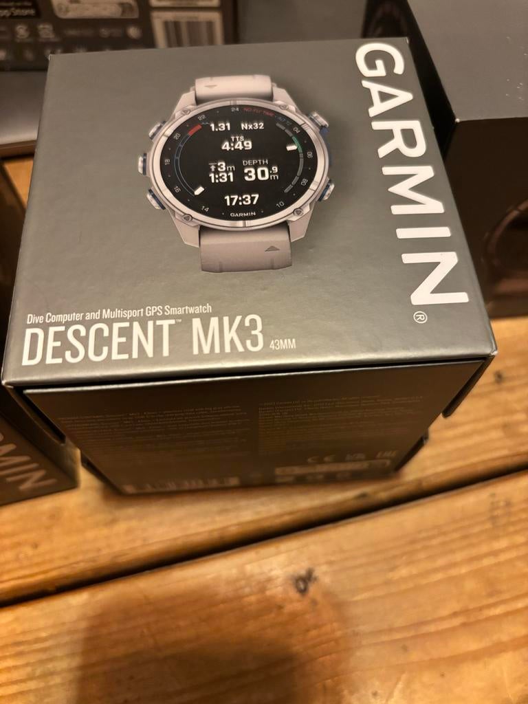 Garmin Descent Mk3 duikcomputer en multisport GPS smartwatch, Zwart, Nieuw, Ophalen of Verzenden, Waterdicht