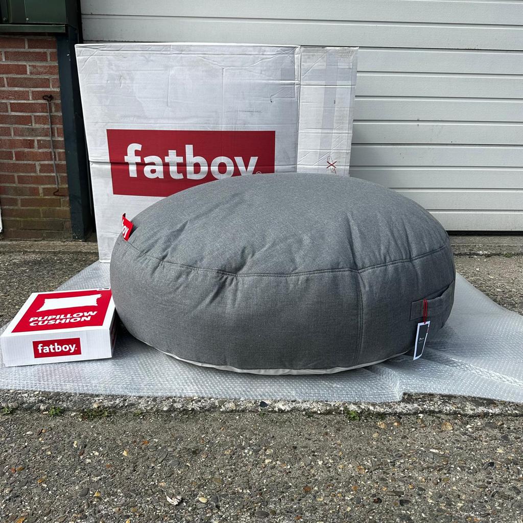 Fatboy Pupillow zitzak poef XL/120 cm grijs sunbrella  new, Ophalen, Nieuw, Grijs