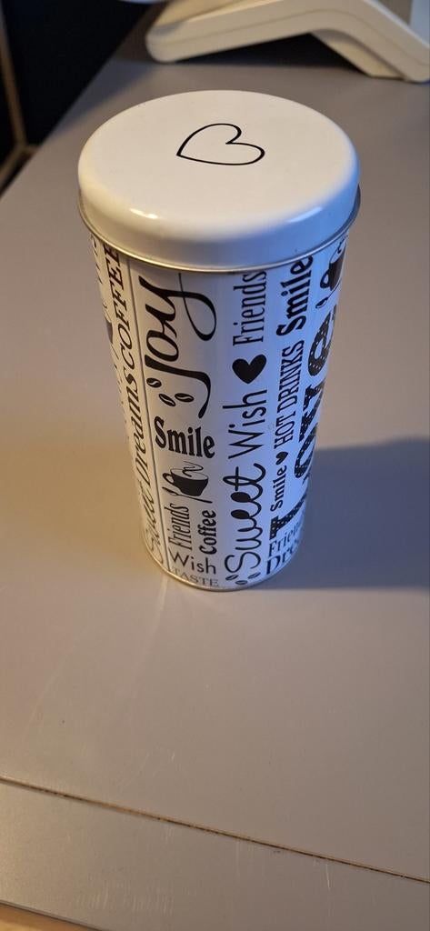 Leuke decoratieve voorraadbus koffiepads, Huis en Inrichting, Ophalen of Verzenden, Zo goed als nieuw