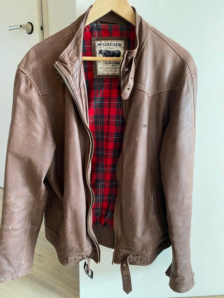 Leren heren Mc Gregor jack, Ophalen, Gedragen, Maat 48/50 (M), Bruin