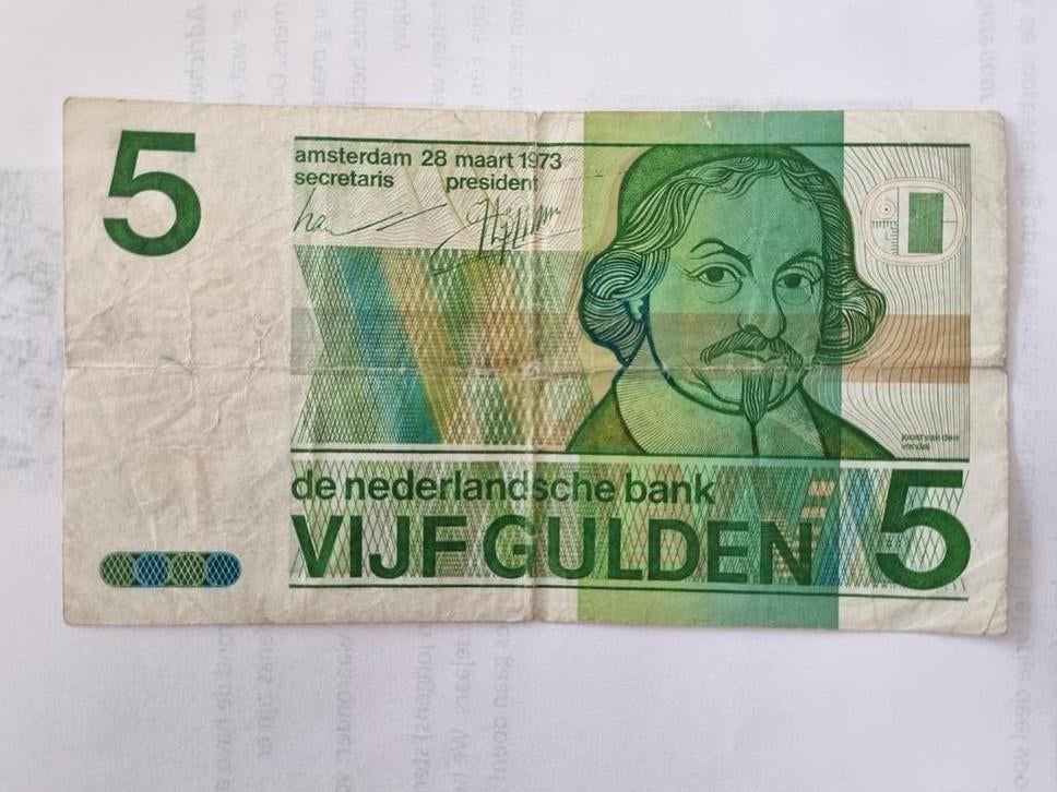 Kavel no 66..Papieren 5 gulden, Postzegels en Munten, Bankbiljetten | Nederland, Ophalen of Verzenden, 5 gulden, Los biljet