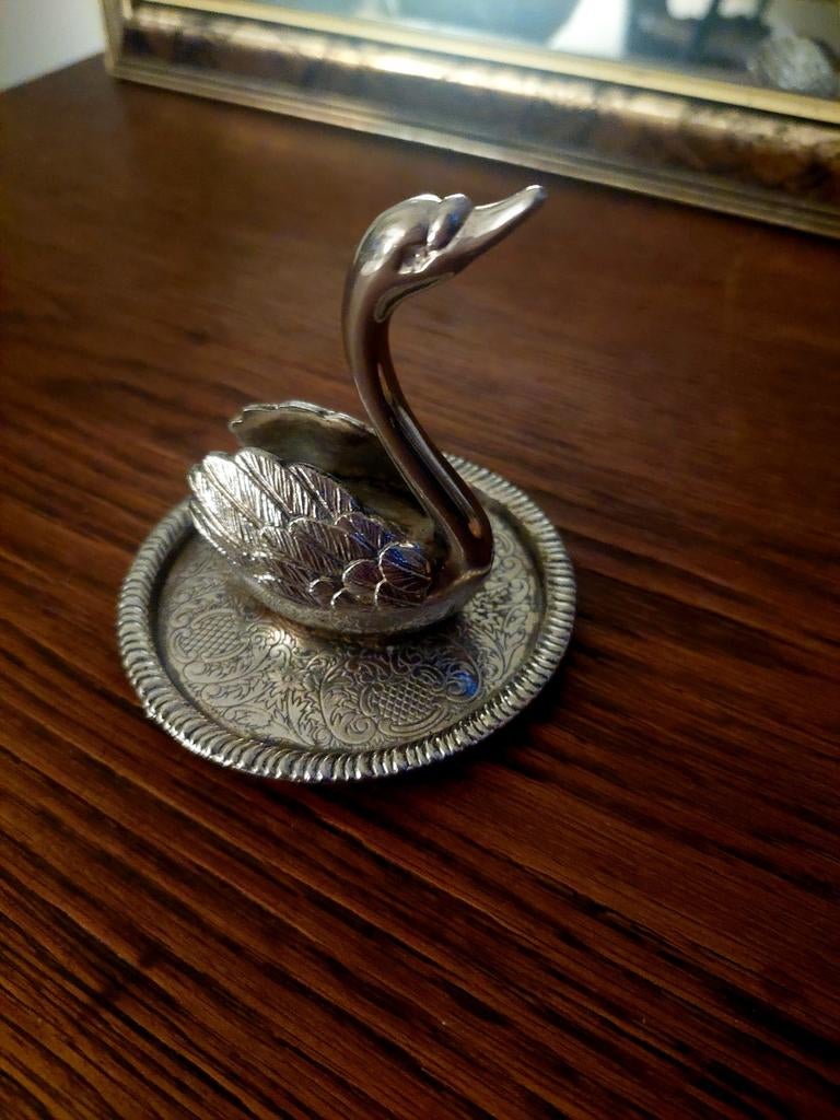 Vintage Zwaan Ringhouder, Antiek en Kunst, Antiek | Goud en Zilver, Ophalen of Verzenden, Zilver