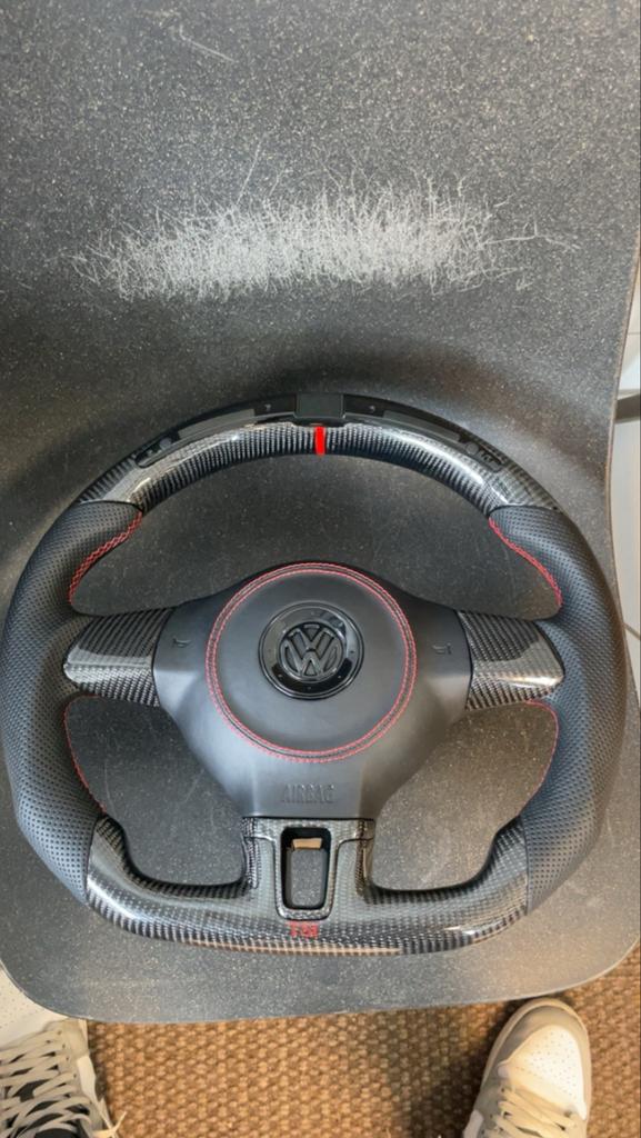 Carbon Fiber Golf 6 Stuur met LED, Ophalen of Verzenden, Gebruikt, Volkswagen