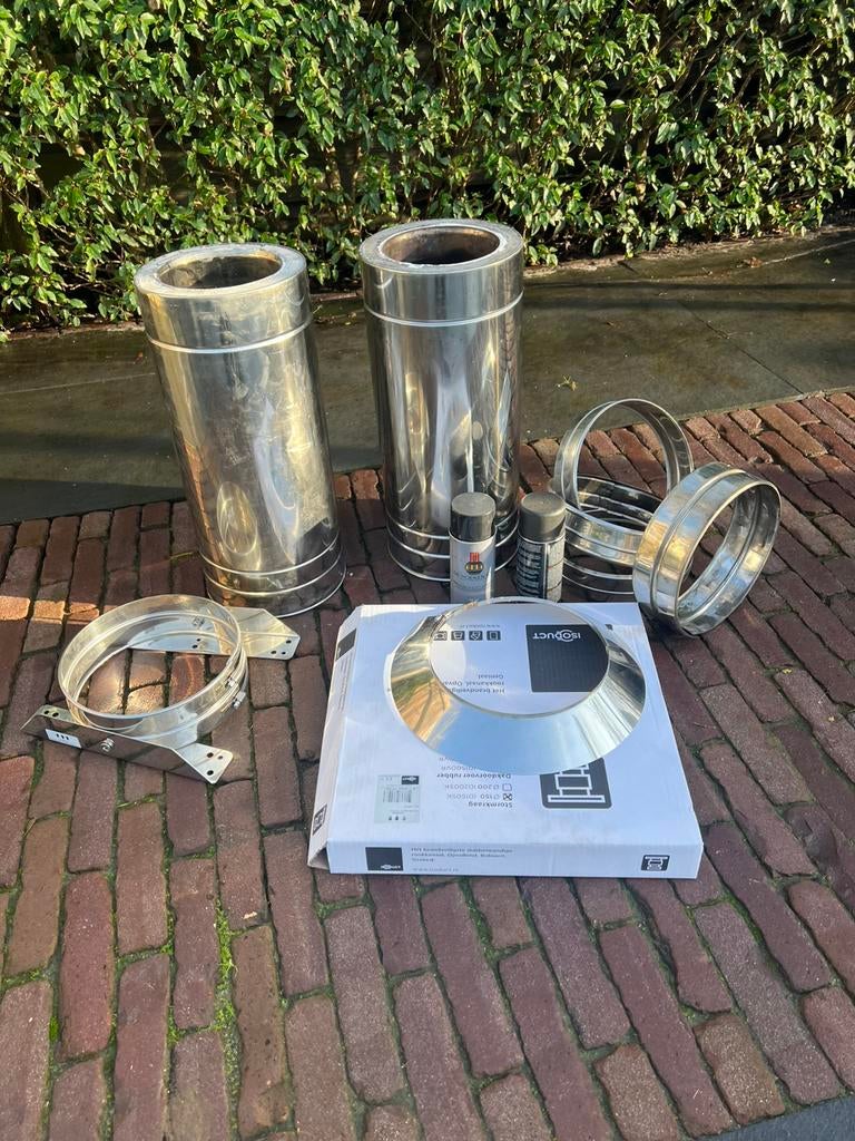 Isoduct aanbouwdelen., Ophalen, Houtkachel, Zo goed als nieuw, Inbouw