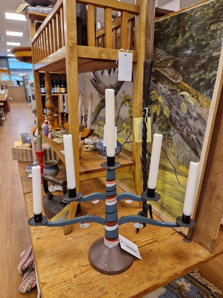 Zweedse Kandelaar 5-armig Skattelövsstake, Ophalen of Verzenden