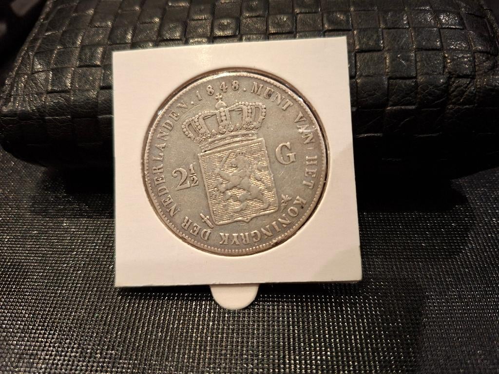 Prachtige zilveren rijksdaalder 1848, Postzegels en Munten, Munten | Nederland, Ophalen of Verzenden, Koning Willem II, 2½ gulden