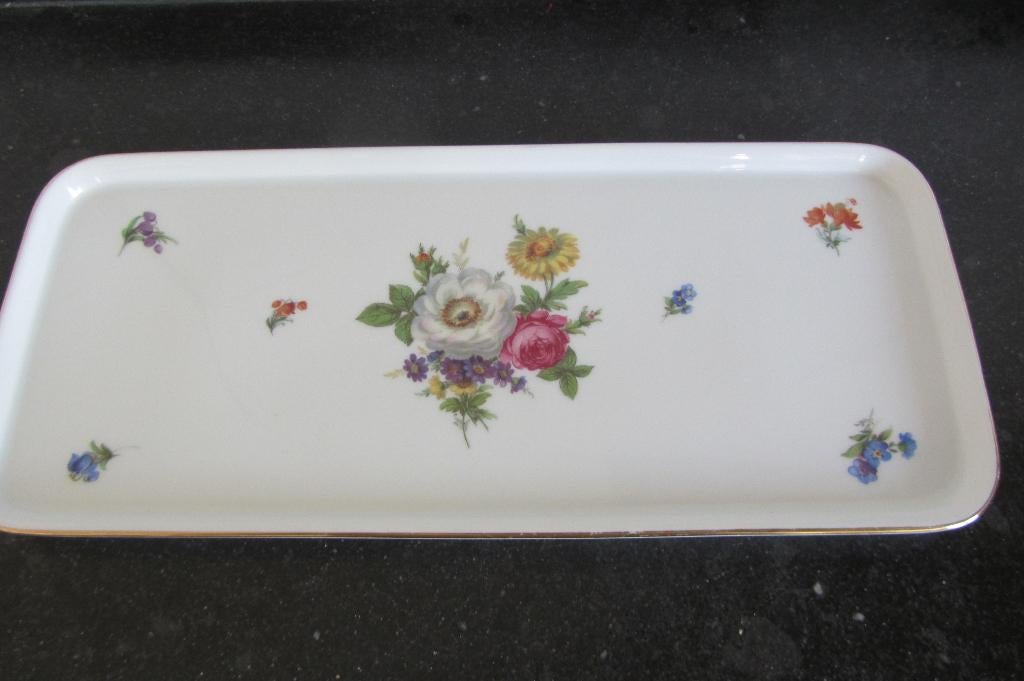 cakeschaal Furstenberg Bunte Blume porselein, Huis en Inrichting, Keuken | Servies, Ophalen, Gebruikt, Schaal of Schalen, Overige stijlen