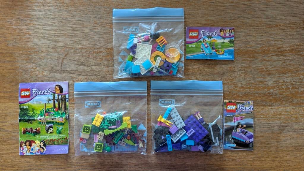 Lego Friends Polybags. Nr 41020, 30401 en 30409. IZGS, Ophalen of Verzenden, Zo goed als nieuw, Complete set, Lego