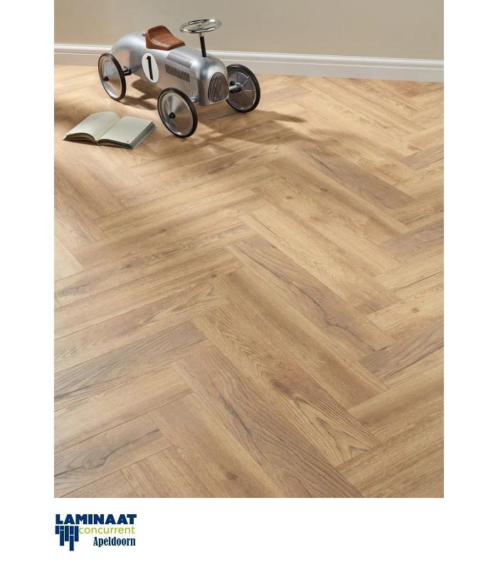 46m2 Waterbestendig Visgraat Laminaat Summer Oak UITVERKOCHT, Bruin, Visgraat laminaat natural eiken kleur, Nieuw, Ophalen of Verzenden