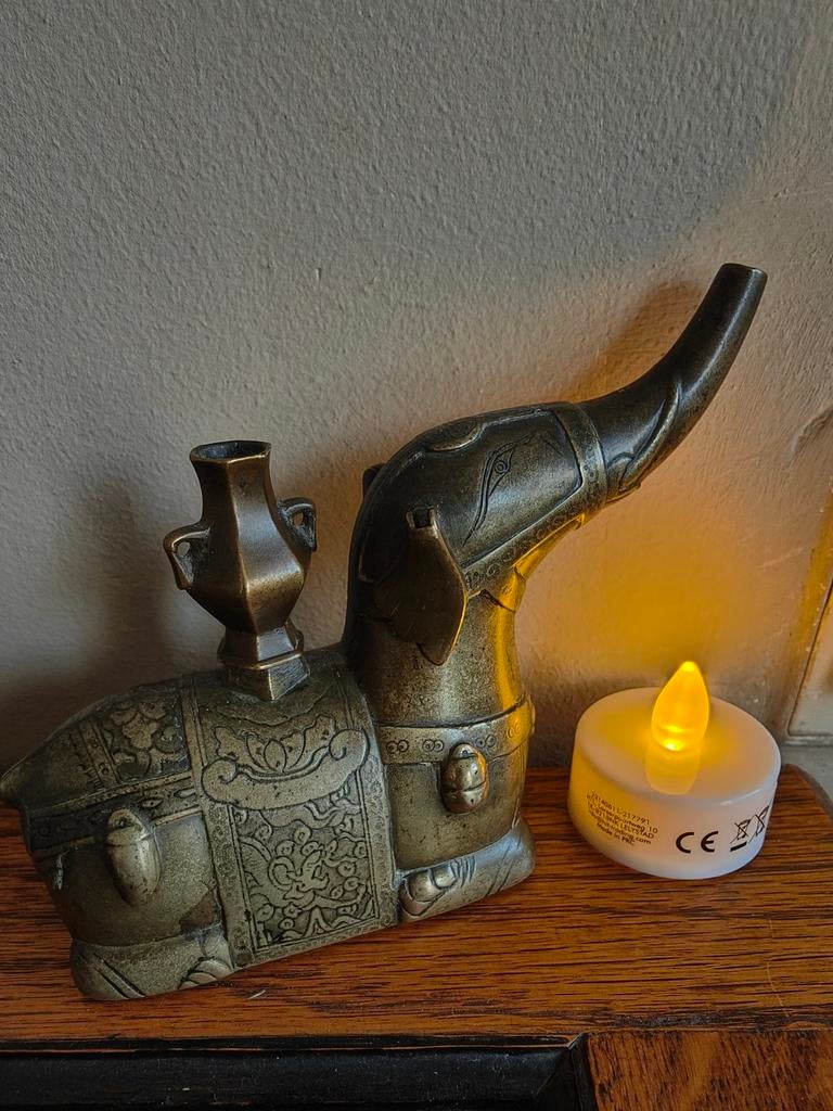 Antiek aziatische wierookbrander olifant ., Ophalen of Verzenden