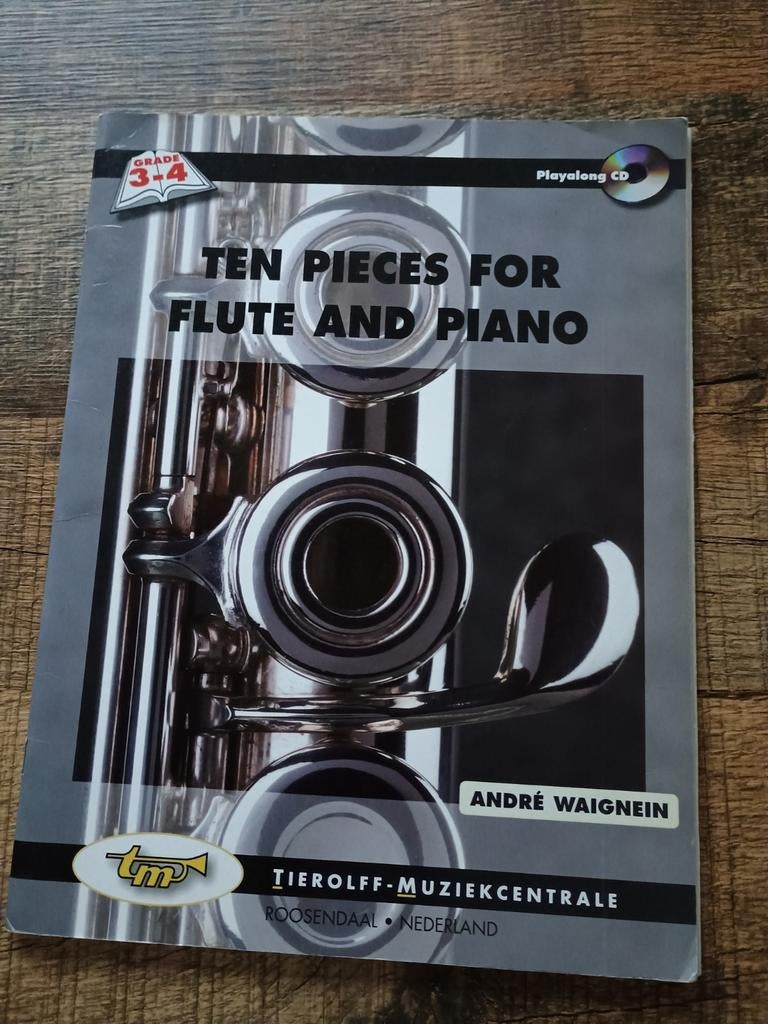 Muziekboek Fluit - Piano - Inclusief CD, Ophalen of Verzenden, Gebruikt, Les of Cursus, Piano