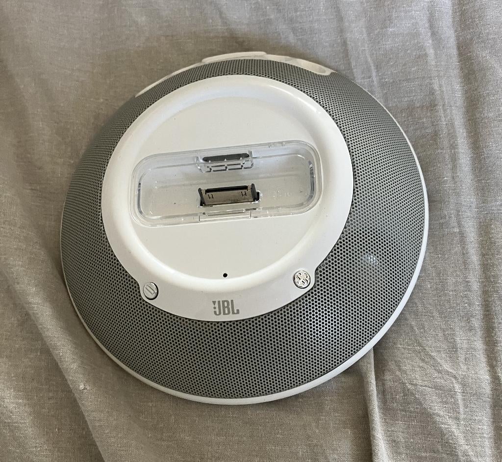 JBL dock station zilver wit, Ophalen of Verzenden, Gebruikt, Docking station, JBL