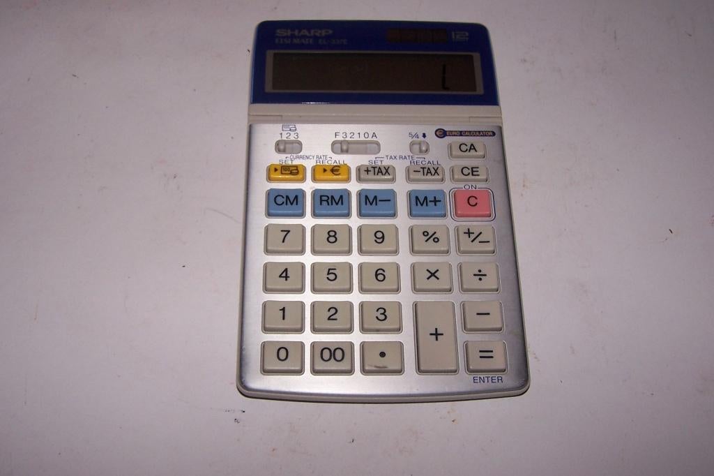 Vintage Sharp Elsi Mate el-337e eurocalculator. Izgs., Ophalen of Verzenden, Computers en Rekenmachines