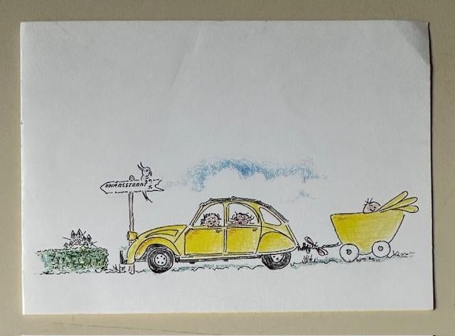 Hessel 19-10-2000 , kaartje met 2CV auto (lelijke eend), Ophalen of Verzenden, 2000 tot heden, Geboortekaartje