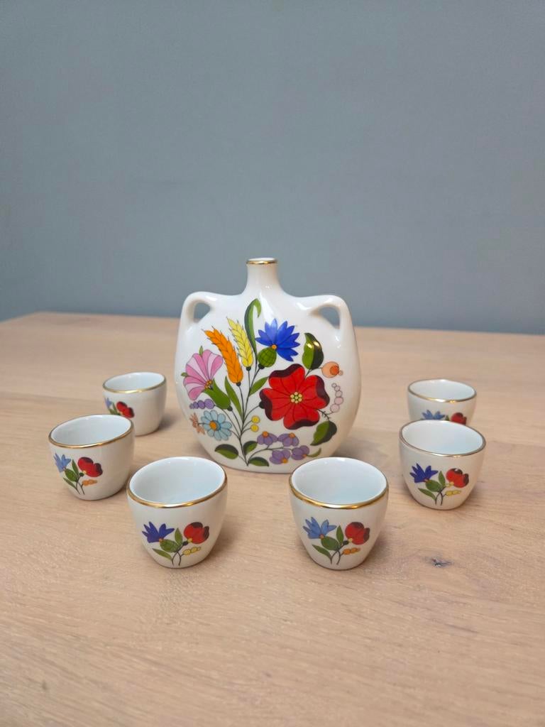 Kalocsa Palinka Set - Hongaars Porselein, Ophalen of Verzenden