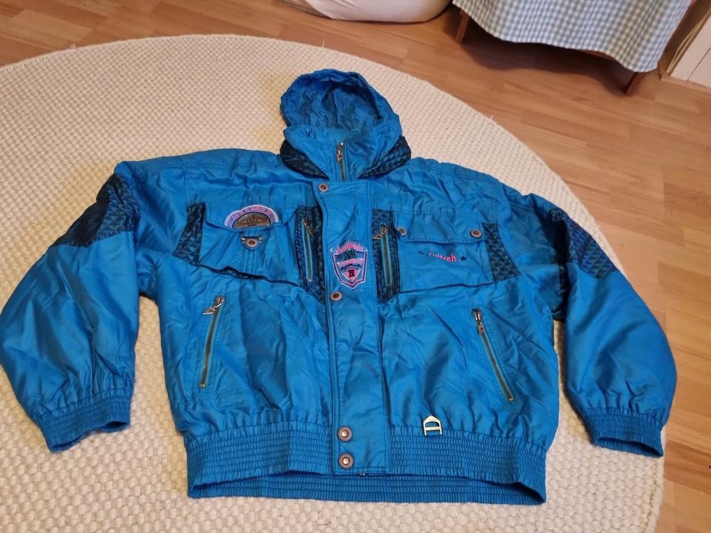 Vintage Reusch Ski Jack jas piste winter xxl boxie, Reusch, Blauw, M, Ophalen of Verzenden