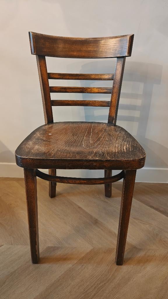 Houten bistrostoel, Huis en Inrichting, Stoelen, Ophalen, Gebruikt, Bruin, Klassiek
