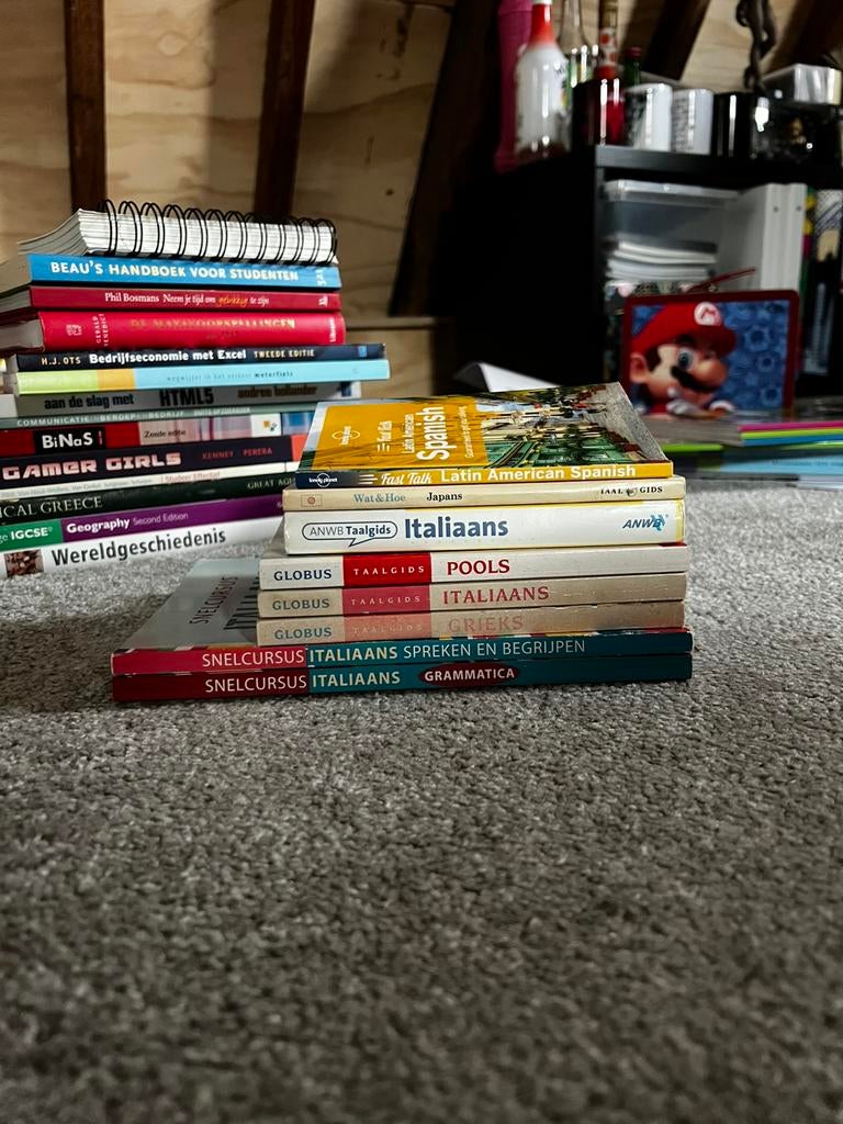 Lot van 8 taalboeken en gidsen: o.a. Italiaans en Spaans, Ophalen of Verzenden, Alpha, Zo goed als nieuw, Niet van toepassing