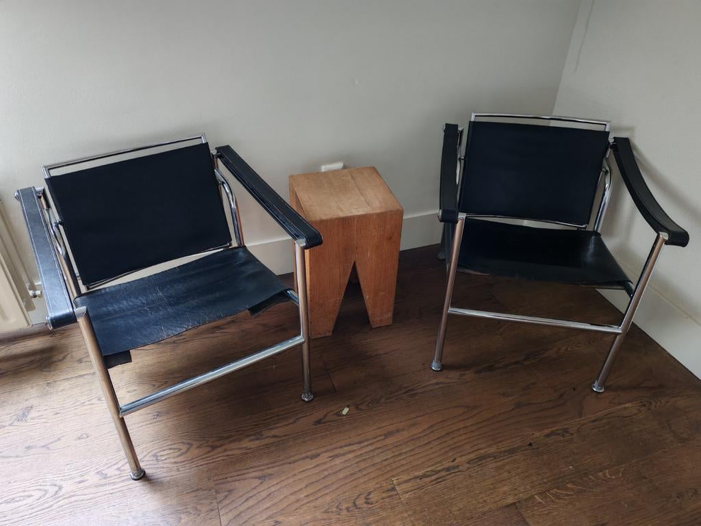 Cassina LC1 Stoel - Design Klassieker, Ophalen, Gebruikt, Twee, Zwart