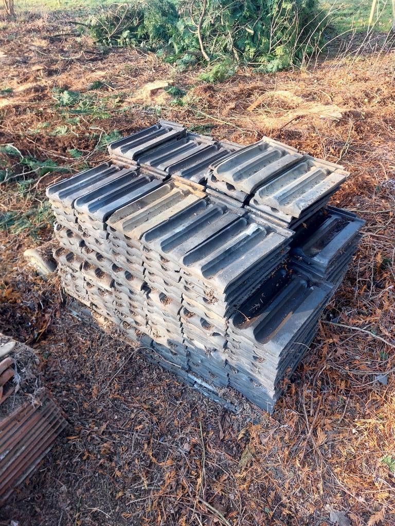 Vlakke Mulden Dakpannen - ca. 200 stuks, Gebruikt, Steen of Klei, Ophalen of Verzenden, 15 m² of meer