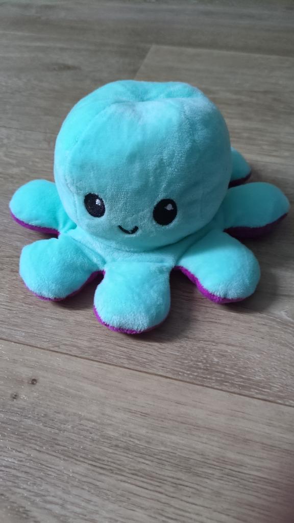 Octopus knuffel mood turqoise paars, Ophalen, Zo goed als nieuw, Overige typen