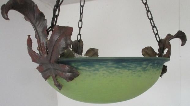 art nouveau lamp luster pate de verre Lorrain 5, Antiek en Kunst, Antiek | Lampen, Verzenden