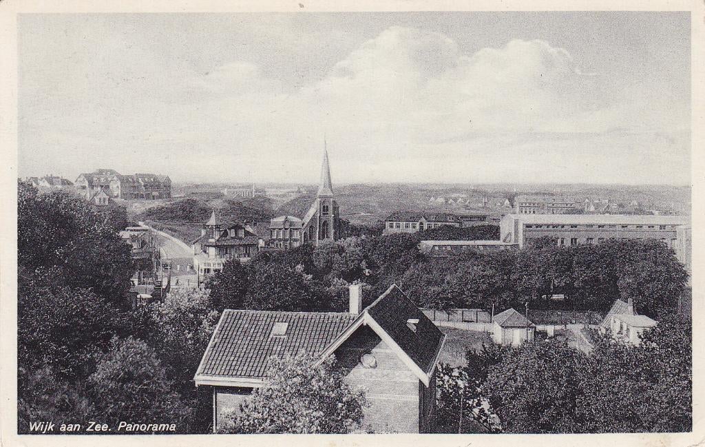 Wijk aan Zee.  Panorama.  (1937), Verzamelen, Ophalen of Verzenden, 1920 tot 1940, Gelopen, Noord-Holland