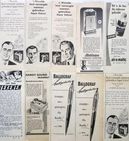 150+ advertenties reclames uit 1956 - 1958 - Deel 2, Verzamelen, Ophalen of Verzenden, Gebruikt, Overige typen