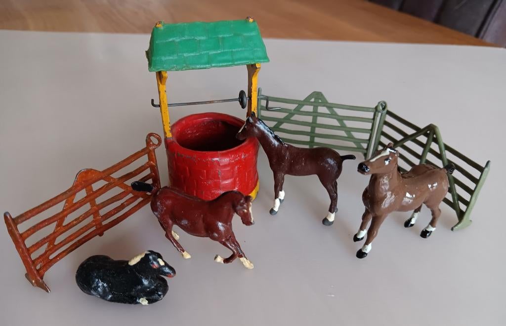 Boerderij figuren , tin, jaren  '50, Britains ?, Verzamelen, Speelgoed, Ophalen of Verzenden, Gebruikt