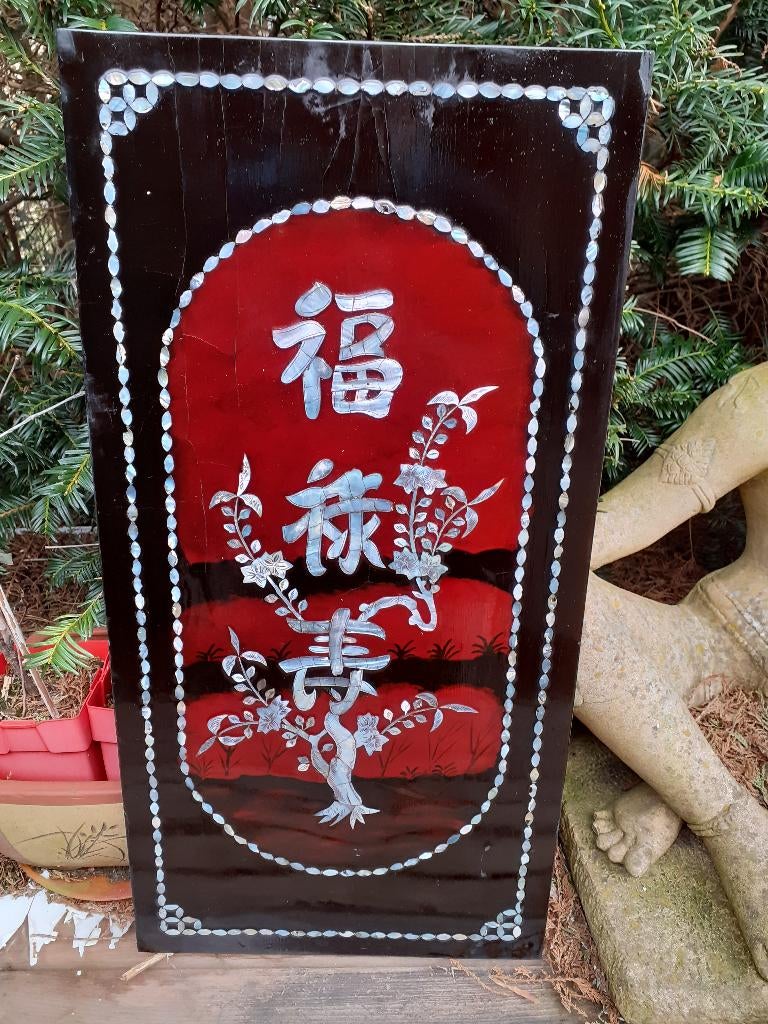 Fraai Paneel ingelegd met Parelmoer, Ophalen of Verzenden