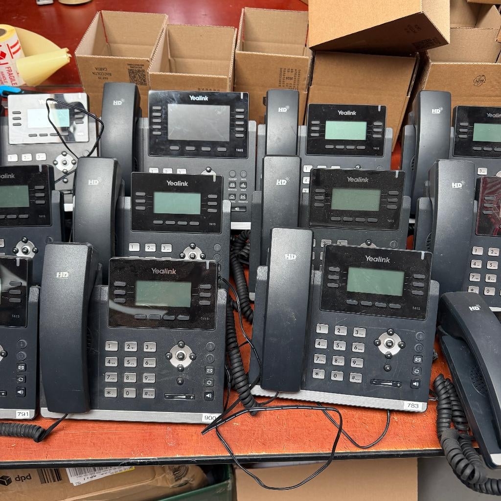 PARTIJ 14x Yealink VoiP Telefoons T41S, T46S Set Handset, 1 handset, Yealink, Yealink, Ophalen of Verzenden