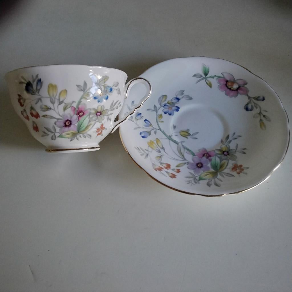 Engelse  royal stafford  bideford thee kop en schotel, Huis en Inrichting, Keuken | Servies, Ophalen of Verzenden, Zo goed als nieuw