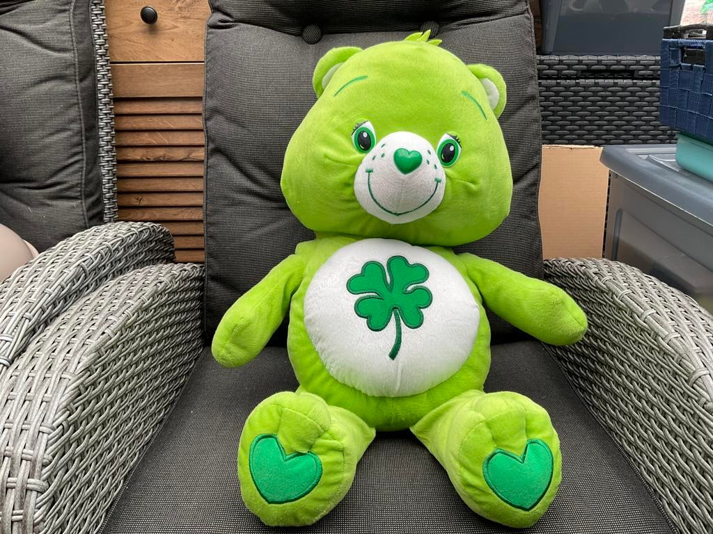 Nieuwe grote Carebear troetelbeer groen klavertje 4. H 60cm, Ophalen, Nieuw, Stoffen beer, Overige merken
