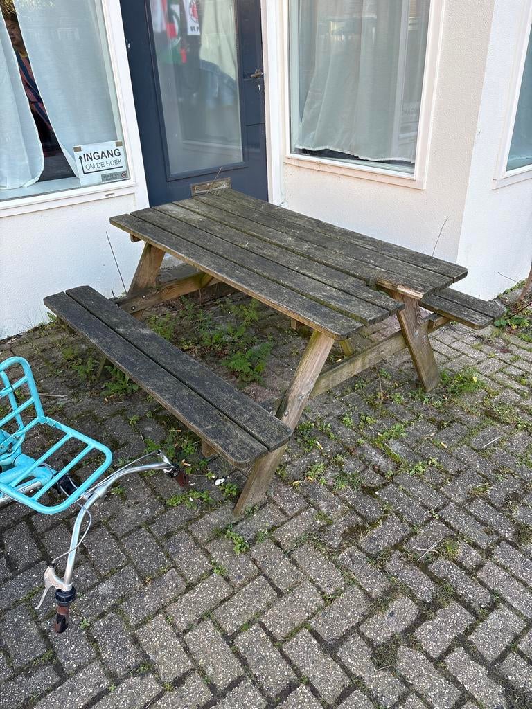 Houten picknicktafel, Ophalen, Gebruikt, Rechthoekig, Hout