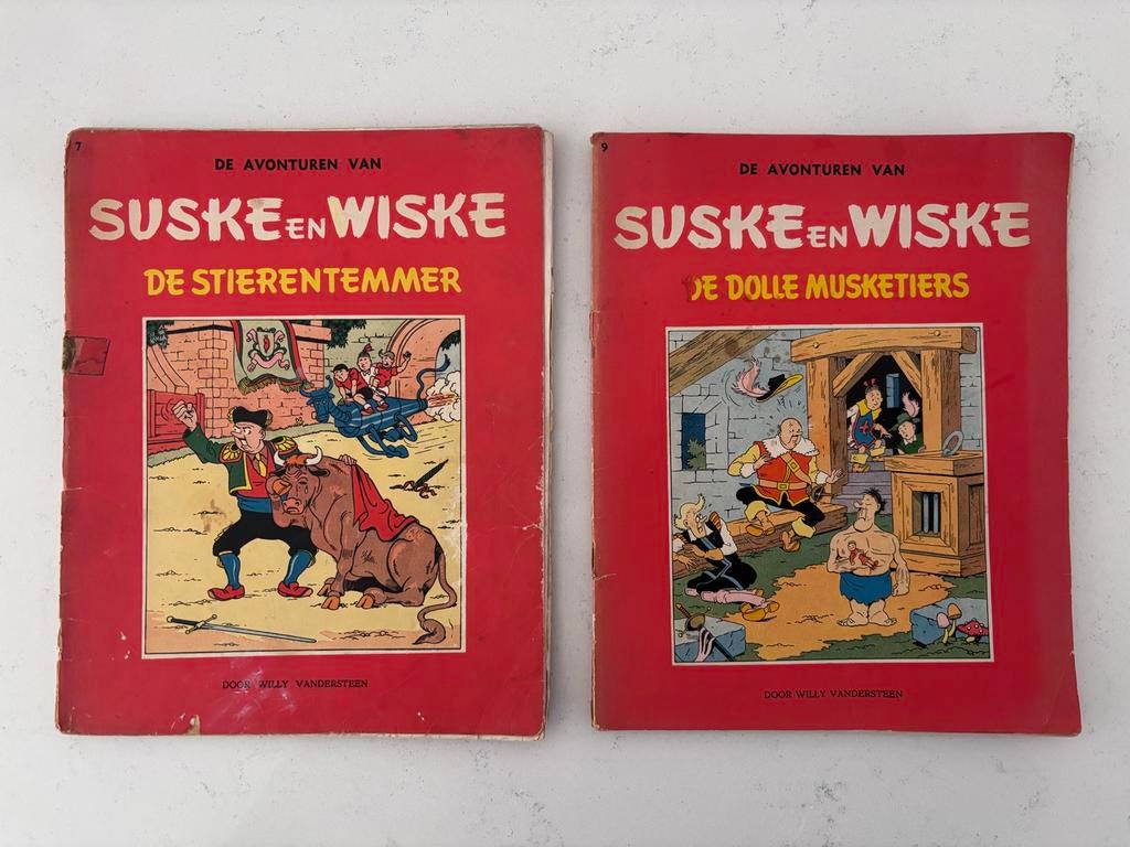 Suske en Wiske: De Stierentemmer (7) De Dolle Musketiers (9), Meerdere stripboeken, Ophalen of Verzenden, Gelezen