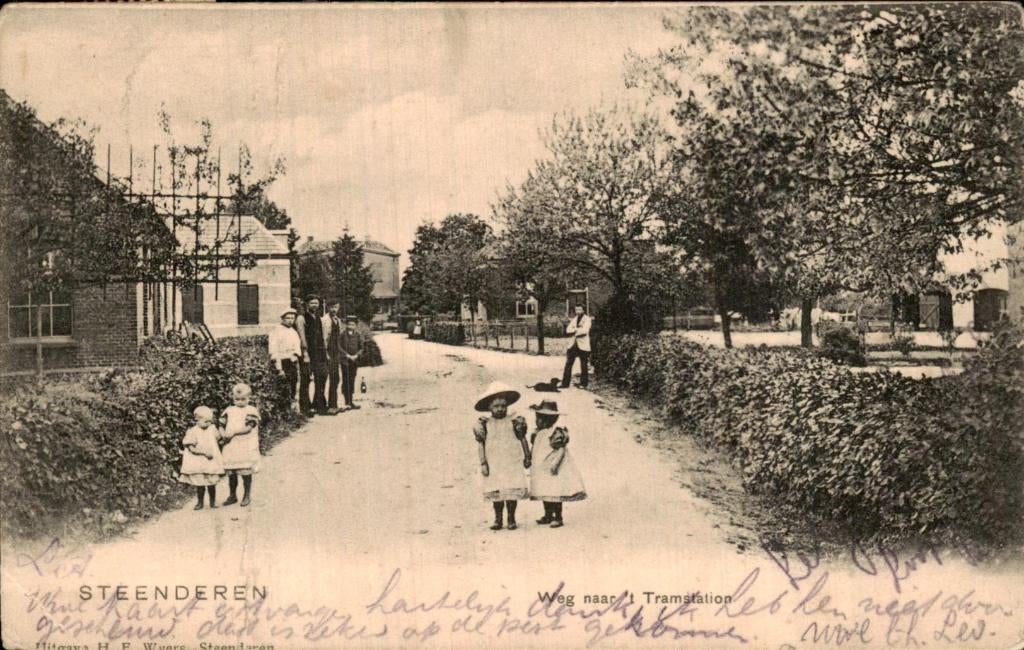 Steenderen - Weg naar t Tramstation - Ansicht, Verzamelen, Ophalen of Verzenden, Voor 1920, Gelopen, Gelderland