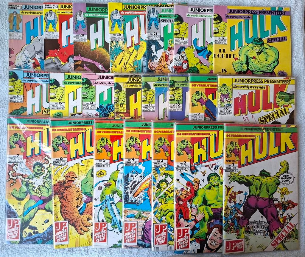 DE VERBIJSTERENDE HULK SPECIAL. JUNIOR PRESS. 3 EURO P STUK., Boeken, Strips | Comics, Meerdere comics, Ophalen of Verzenden, Gelezen