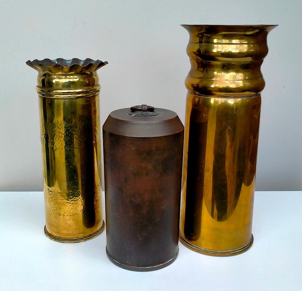 WWII / WW2 Trench Art Graan Huls - 3 Hulzen 1Koop - 1942/43, Verzamelen, Militaria | Tweede Wereldoorlog, Landmacht, Hulzen of Bodemvondsten