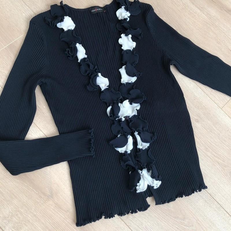 donkerblauw vestje ruches van Kim Kara – Maat XS, Kleding | Dames, Blauw, Ophalen of Verzenden, Zo goed als nieuw, Maat 34 (XS) of kleiner