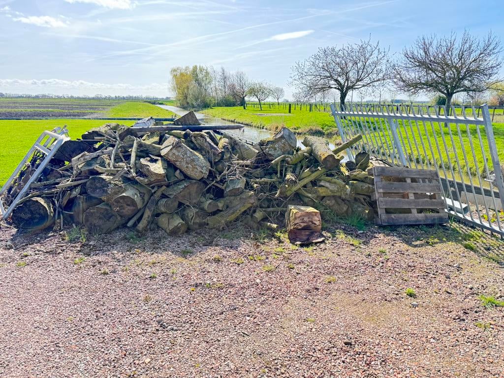 Openhaart hout  eiken  4 m3, Tuin en Terras, Haardhout, 3 tot 6 m³, Ophalen, Eikenhout, Stammen