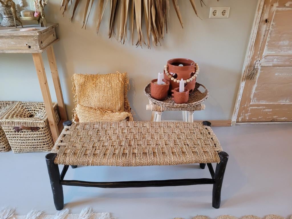 Marokkaanse bankje en krukjes, Minder dan 50 cm, Nieuw, Ophalen of Verzenden, Rechthoekig