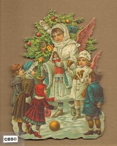 Kerst Engelen met cadeau`s poezieplaatjes 5068, Ophalen of Verzenden