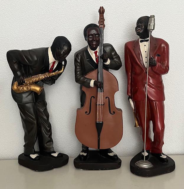 Vintage Jazz Muzikanten Beelden Set - 56 cm, Verzamelen, Beelden en Beeldjes, Ophalen of Verzenden, Gebruikt, Overige typen