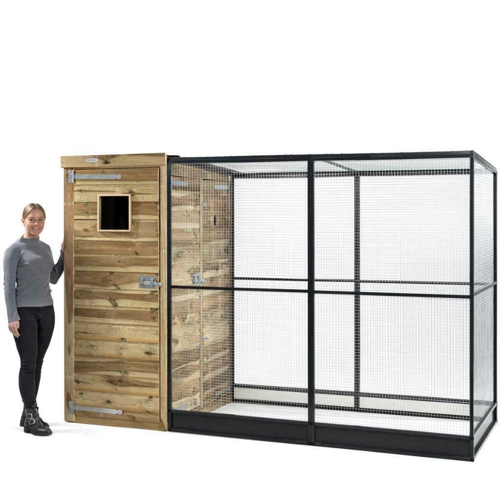 Voldux Houten Aluminium Volière Thomas, Dieren en Toebehoren, Vogels | Hokken en Kooien, Nieuw, Volière, Aluminium, Ophalen of Verzenden