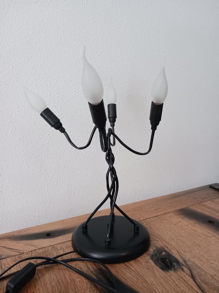 Vintage SQUIGGLE  GOLVENDE TAFELLAMP  zwart, Huis en Inrichting, Lampen | Tafellampen, Ophalen of Verzenden, Zo goed als nieuw