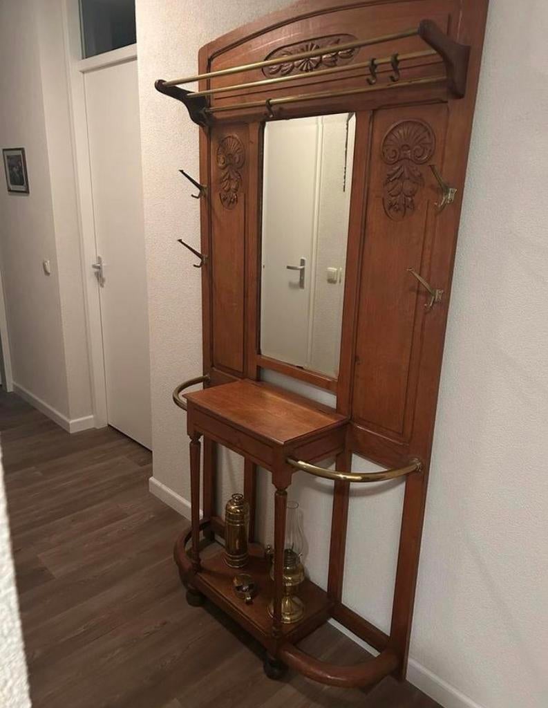 Antieke halkast/ kapstok, Antiek en Kunst, Ophalen, Rechthoekig, Minder dan 50 cm