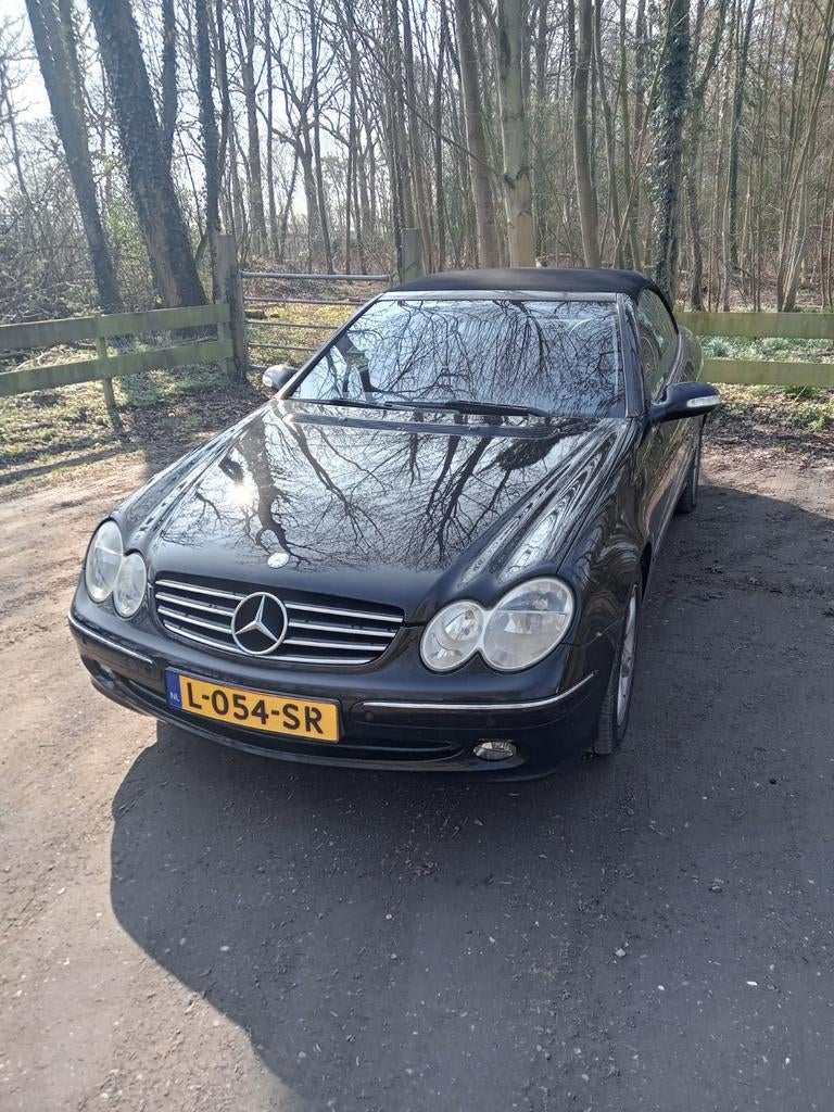 2005 Mercedes CLK 1.8 Clk200 kompr. Avantgarde ex Ambassade., Auto's, Achterwielaandrijving, Zwart, 4 cilinders, Cabriolet